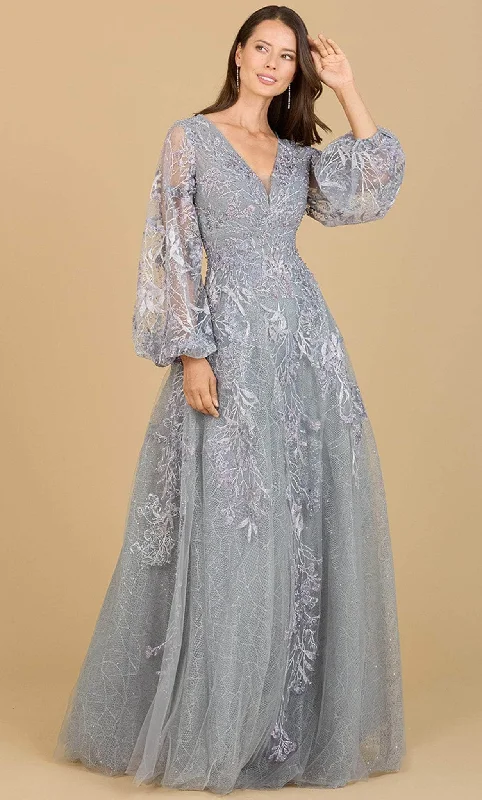 Wedding guest dresses with patchwork designs for a unique lookLara Dresses 29195 - Laced Tulle Semi-Ballgown