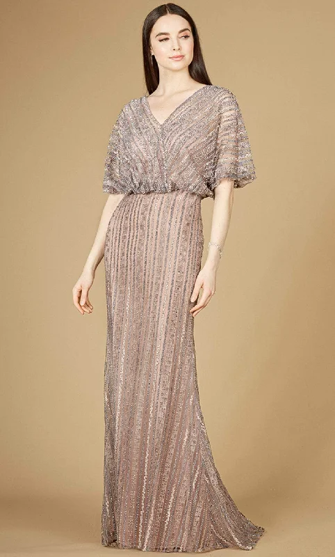 Halter - neck wedding guest dresses with beaded strapsLara Dresses 29207 - Beaded V-Neck Evening Dress