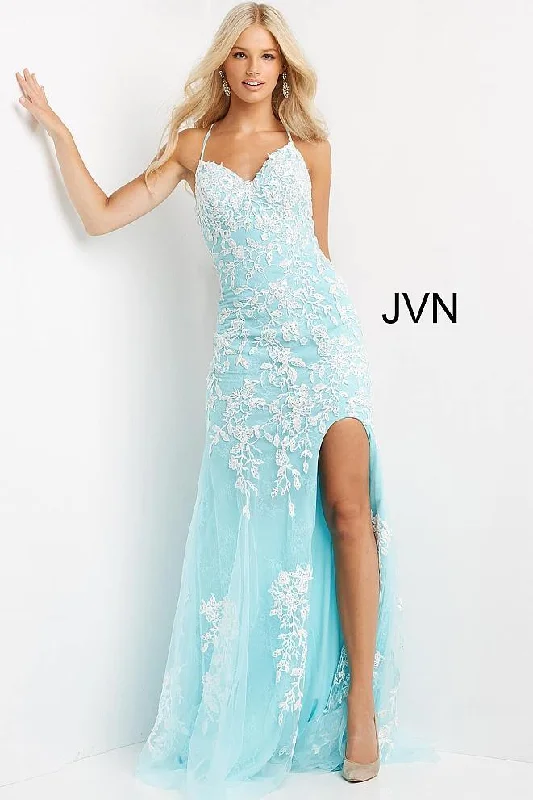 Strapless bodycon dress for a glamorous evening​Jovani 06660 Prom Long High Slit Embroidered Dress