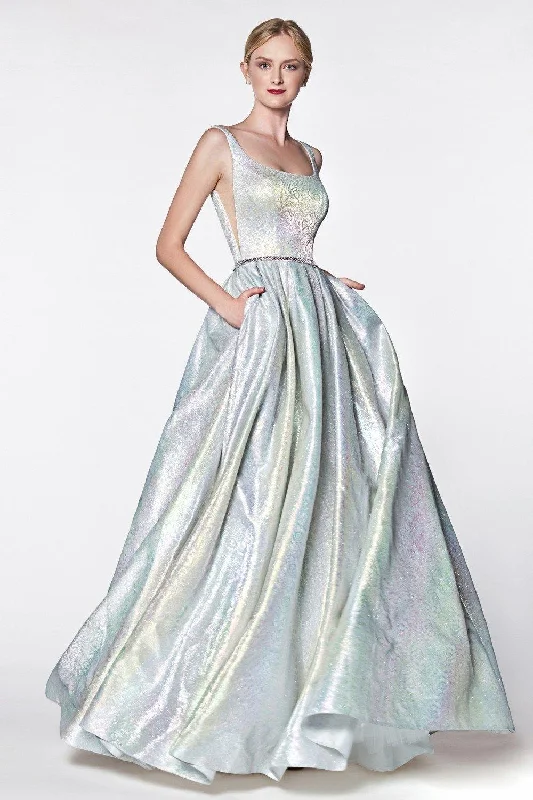 Maternity bodycon dress for expecting mothers​Cinderella Divine KC880 Long Metallic Prom Dress