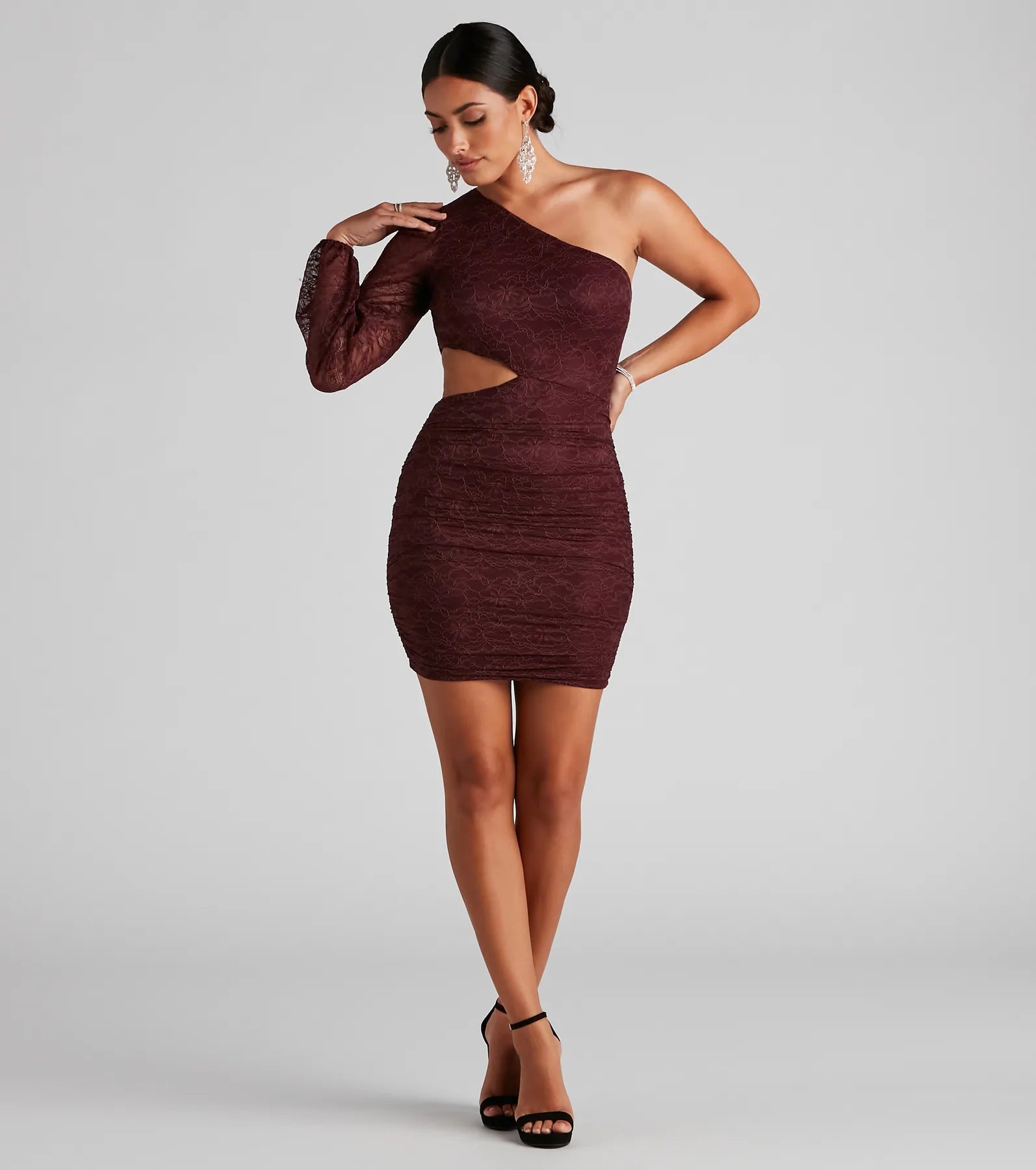 Cocktail dresses with a fringe detail and a sleeveless designLove The Lace One-Shoulder Mini Dress Cocktail dresses with a fringe detail and a sleeveless designLove The Lace One-Shoulder Mini Dress