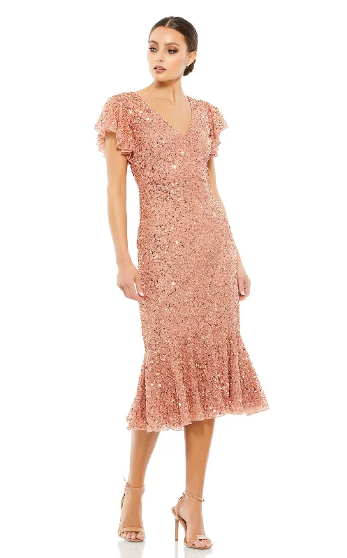A - line cocktail dresses with floral embroidery for spring partiesMac Duggal 10801 Dress