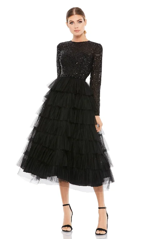 Cocktail dresses with a floral print and a peplum waistMac Duggal 26299 Dress