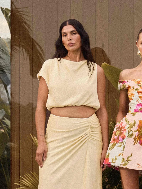 Wedding guest dresses with tassel - adorned belts and A - line skirtsMILANI TOP