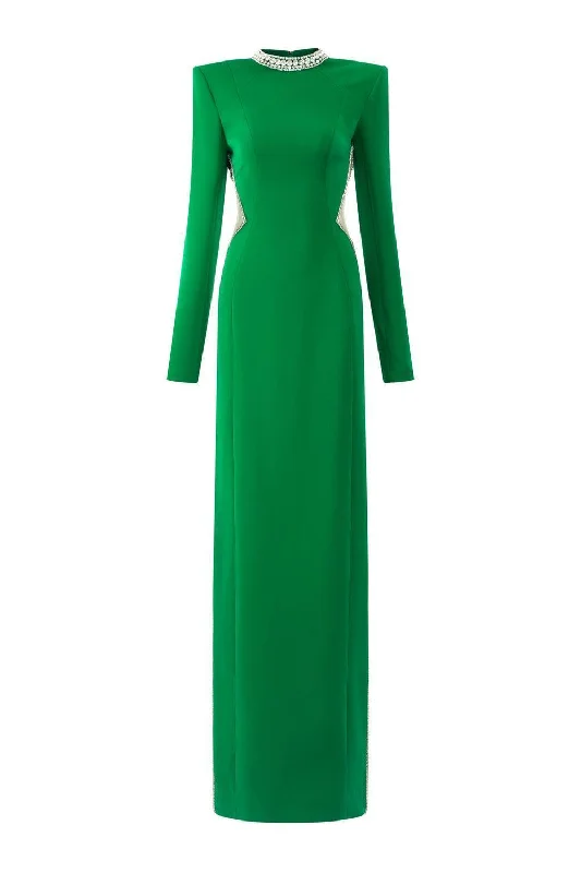 Party dresses with a peplum waist for a feminine and flattering silhouette​Oasis Sheath Round Neck Velvet Floor Length Dress