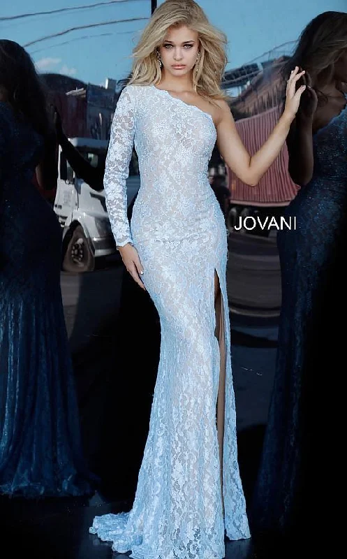 Maternity bodycon dress for expecting mothers​Jovani 02168 Prom One Shoulder Long Sleeve Dress