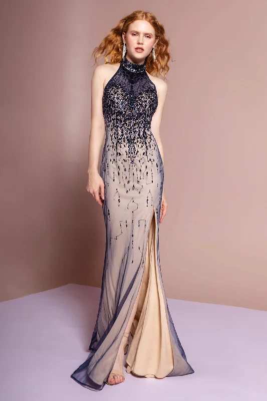 Wedding guest dresses with puff sleeves and knee - length hemsProm Long Formal Dress Halter Neck Sale