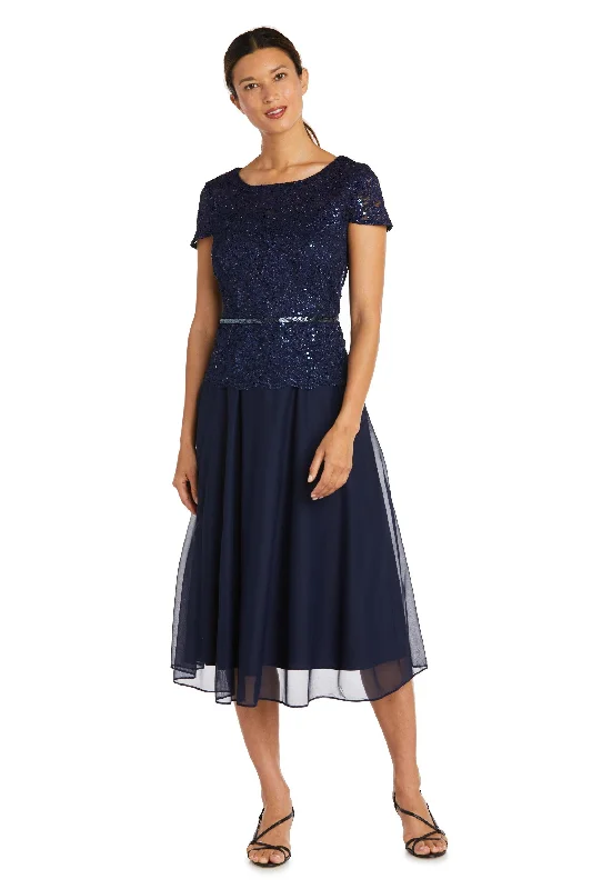 Wedding guest dresses with abstract prints and long trainsR&M Richards 7829 Short Mother Of The Bride Dress