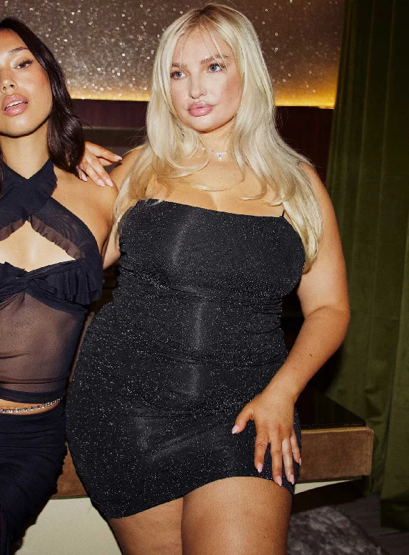 Bodycon dress with a halter neck​Reeva Mini Dress Black Curve