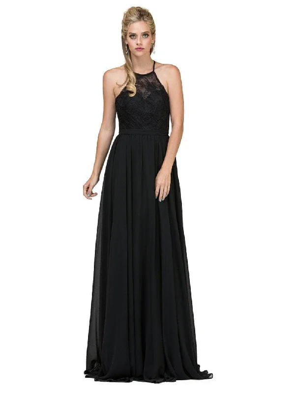 Wedding guest dresses with fringe accents for a bohemian - inspired weddingDancing Queen - 2009 Sheer Halter Pleated A Line Evening Dress
