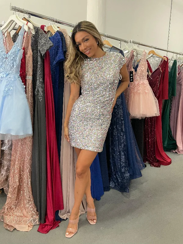 Ruffled cocktail dresses with a knee - length hem for a feminine appealShort Cap Sleeve Cocktail Dress Sale