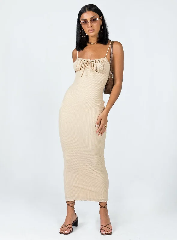 Bodycon dress for a DIY - customized styleSlow Dancing Maxi Dress Beige