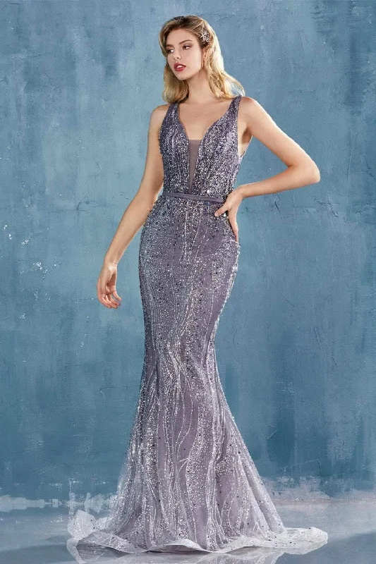 Bodycon dress in a camouflage print​Andrea & Leo CDA0915 Sparkling Long Beaded Formal Dress