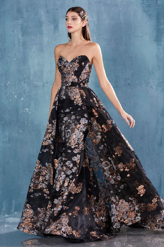 Bodycon dress with a pleated bodice​Andrea & Leo CDA0783 Strapless Sheet Long Prom Dress
