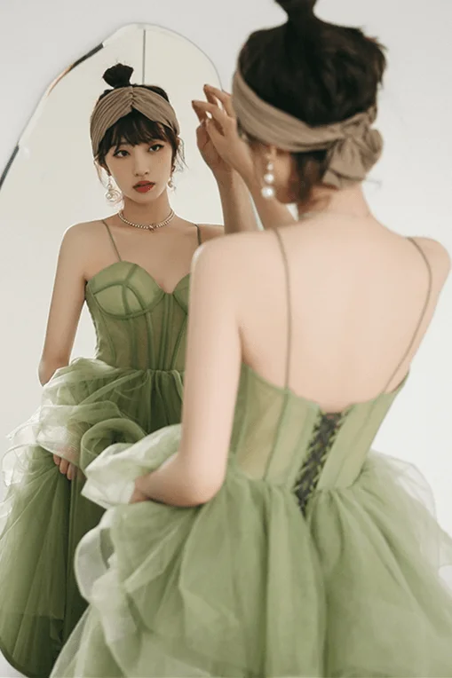 Party dresses with a satin - lined interior for added comfortStraps Mint Sage Green A-line Spring Formal Prom Gown PSK338 Party dresses with a satin - lined interior for added comfortStraps Mint Sage Green A-line Spring Formal Prom Gown PSK338