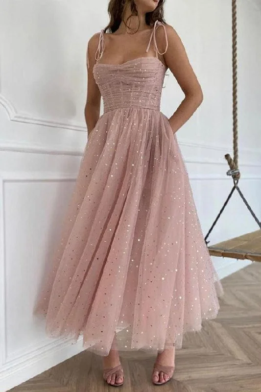 Party dresses with a handkerchief hem for a unique and flowing styleStraps Tea Length Pink Prom Dresses Tulle Homecoming Dresses PD453 Party dresses with a handkerchief hem for a unique and flowing styleStraps Tea Length Pink Prom Dresses Tulle Homecoming Dresses PD453