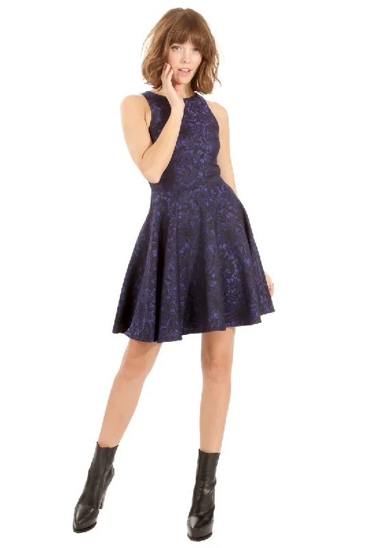 Bow - backed wedding guest dresses in silk for a luxurious feelSugarlips Midnight in Paris Black Jacquard Print Skater Dress Bow - backed wedding guest dresses in silk for a luxurious feelSugarlips Midnight in Paris Black Jacquard Print Skater Dress