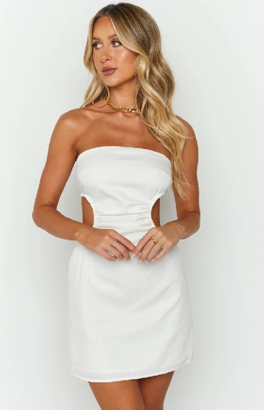 Long - cocktail dresses with a slit and a fitted bodiceSylvan White Mini Dress