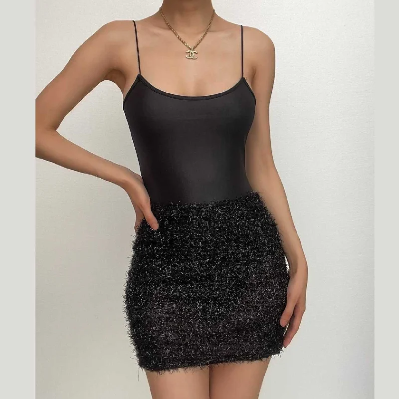 Cocktail dresses with a ruched bodice and spaghetti strapsBerryBetty - Textured solid satin u neck spaghetti strap sleeveless mini dress