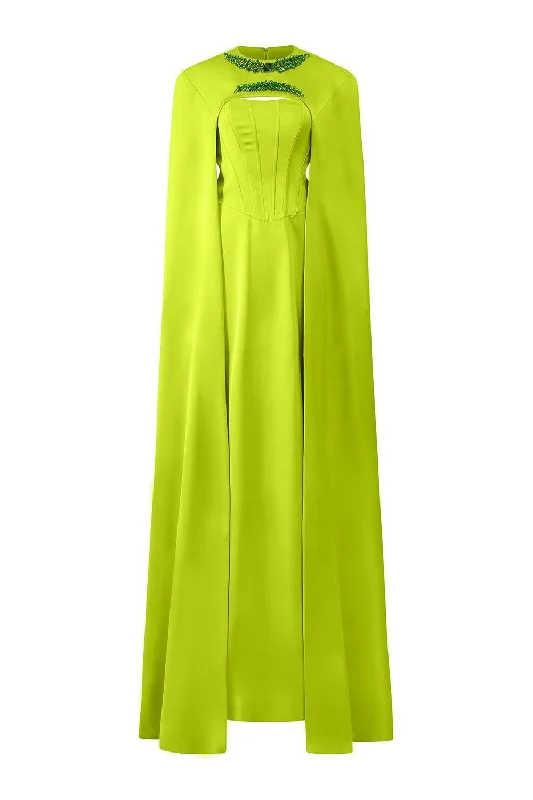Party dresses with a polka - dot pattern for a classic and playful styleTwilight Cape Stone Silk Floor Length Dress Party dresses with a polka - dot pattern for a classic and playful styleTwilight Cape Stone Silk Floor Length Dress