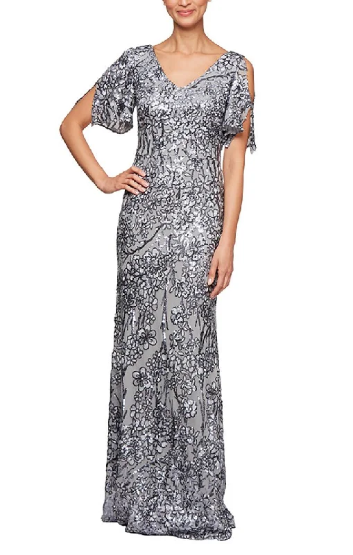 One - shoulder wedding guest dresses with beaded detailsV-Neck Sequin Dress with Cold Shoulder Flutter Sleeve One - shoulder wedding guest dresses with beaded detailsV-Neck Sequin Dress with Cold Shoulder Flutter Sleeve