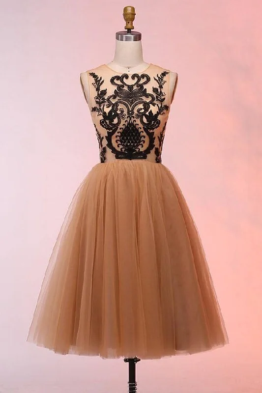 Plus - size party dresses with a flattering cut for all body typesVintage Short Tulle Appliques Homecoming Dress Short Prom Dress PD298 Plus - size party dresses with a flattering cut for all body typesVintage Short Tulle Appliques Homecoming Dress Short Prom Dress PD298