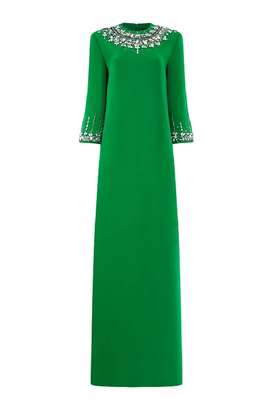 Backless party dresses for a sexy and alluring appearance​Wayfarer Straight Round Neck Velvet Floor Length Dress