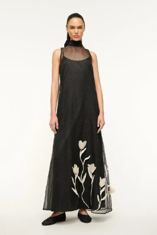 Formal dresses with side - slit pockets and beaded accents for a practical and stylish formal eventALBEE DRESS | BLACK