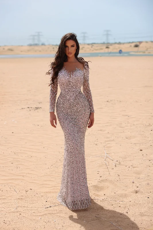 Prom dresses with lace - up side panels and ruffled bodices for a feminine and detailed lookChic and Holland HF110014