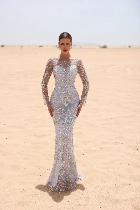 Sleeveless formal dresses with sequined straps and a - line skirts for a classic formal eventChic and Holland HF110045