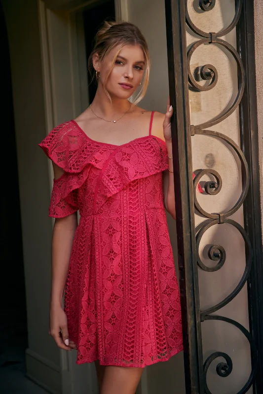 Prom dresses with one - shoulder ruffled straps and geometric patterns for a contemporary and eye - catching formal eventChristabelle Lace One Shoulder Asymmetrical Mini Dress Prom dresses with one - shoulder ruffled straps and geometric patterns for a contemporary and eye - catching formal eventChristabelle Lace One Shoulder Asymmetrical Mini Dress
