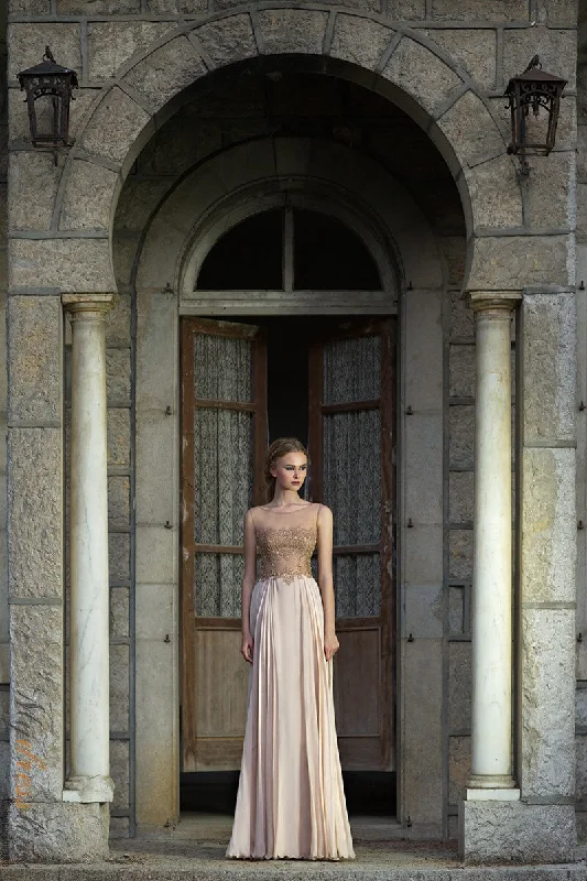 Formal dresses with pleated bodices and taffeta fabric for a traditional lookChrystelle Atallah Leaf L07