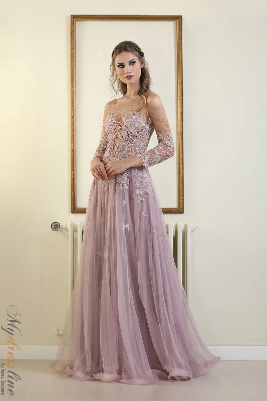Sheath formal dresses with metallic thread detailing for a modern promChrystelle Atallah Yana Y07