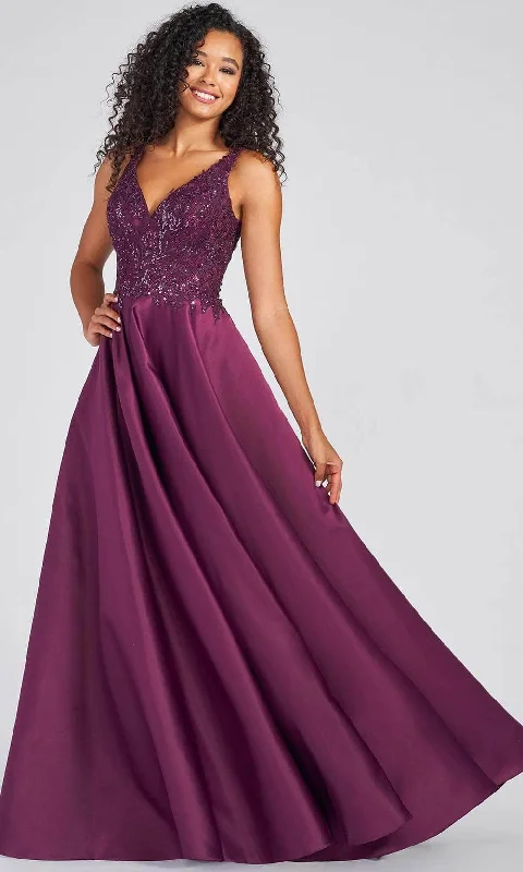 Ball - gown style formal dresses with sequined bodices for promColette By Daphne - Lace Bodice A-Line Prom Dress CL12271