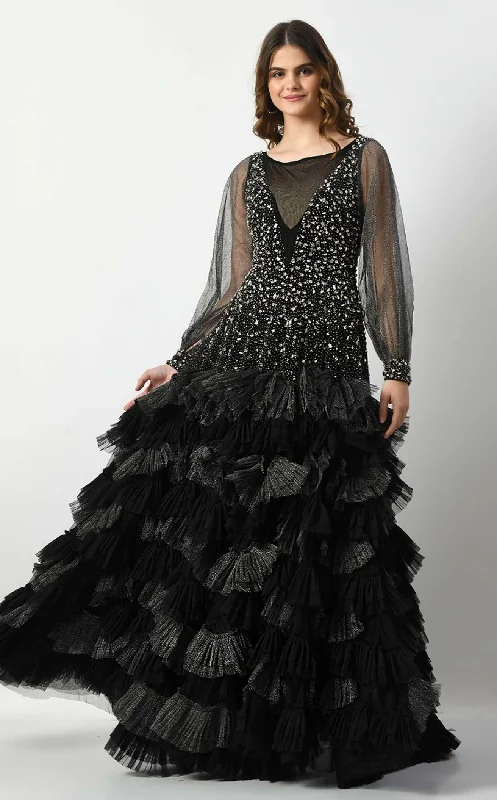 Formal dresses with tassel - adorned belts and tiered skirts for a stylish and festive formal eventCouture Fashion by FG CF22230391 Dress