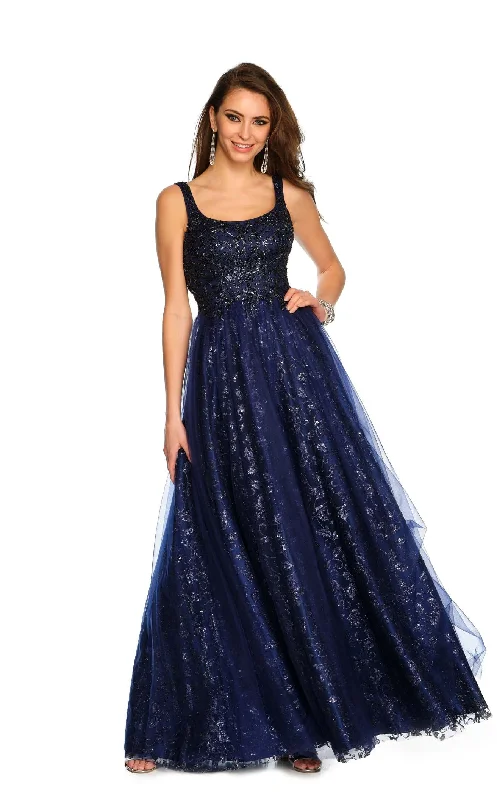 Prom dresses with tiered ruffled sleeves and satin skirts for a feminine and voluminous lookDave and Johnny 11008 Dress