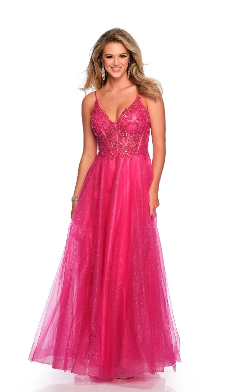 Prom dresses with lace - up side panels and ruffled bodices for a feminine and detailed lookDave and Johnny 11243 Dress