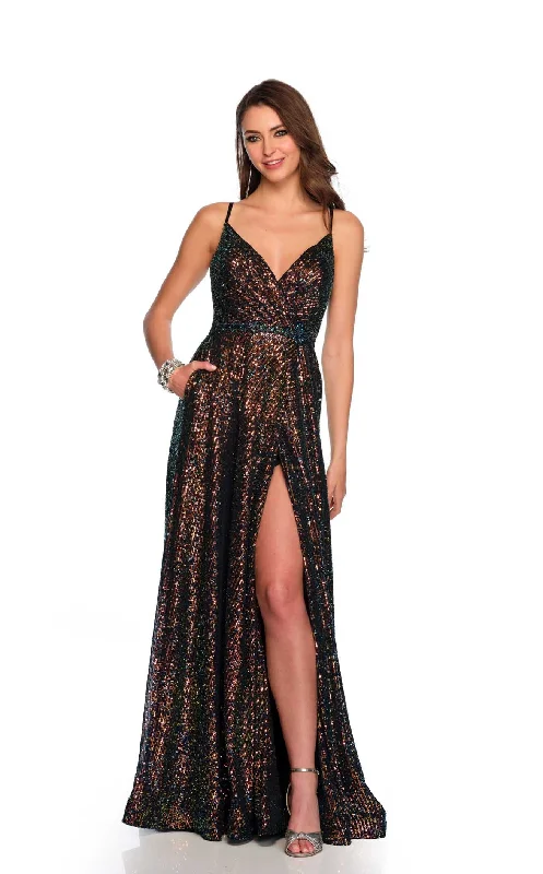 Prom dresses with tiered lace skirts and off - the - shoulder necklines for a feminine and elegant formal affairDave and Johnny 11278 Dress