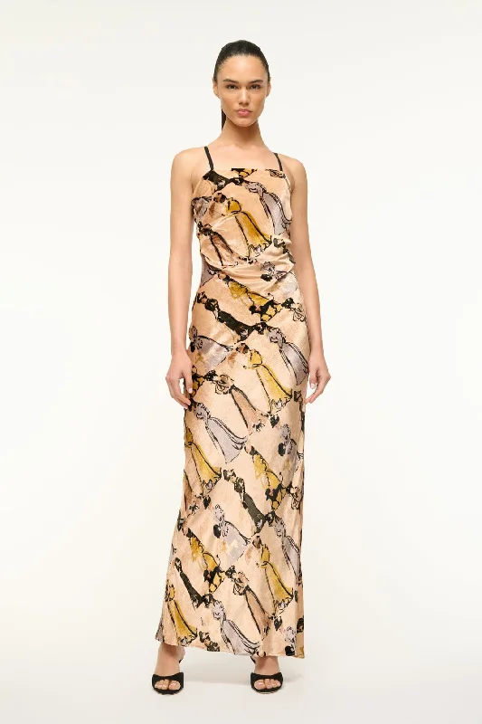 Prom dresses with cold - shoulder ruffled sleeves and floral prints for a romantic and fashionable styleELLA DRESS | WALK IN THE PARK