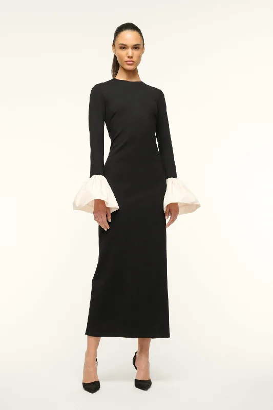 Prom dresses with side - slit pockets and solid - color fabrics for a practical and stylish formal lookHAWTHORNE MAXI DRESS | BLACK IVORY