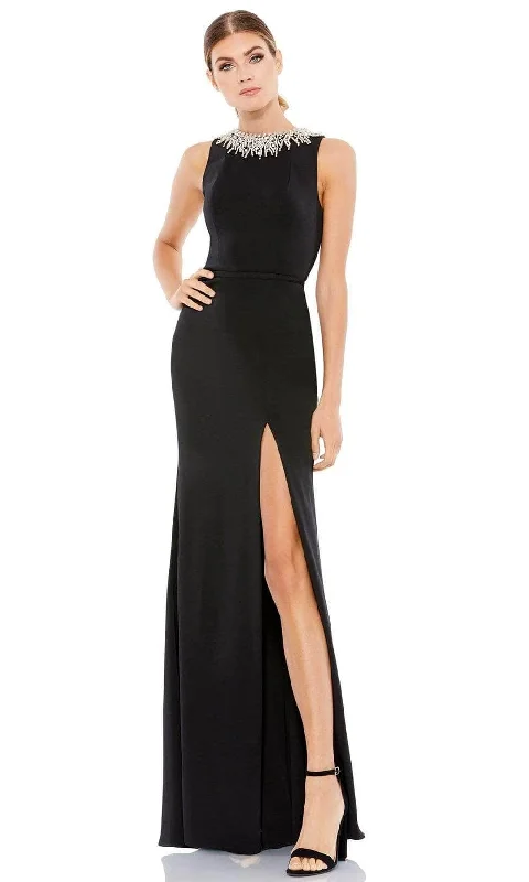 Prom dresses with side - slit skirts and beaded fringes for a glamorous appearanceIeena Duggal - 26516 Jeweled Sheath Dress