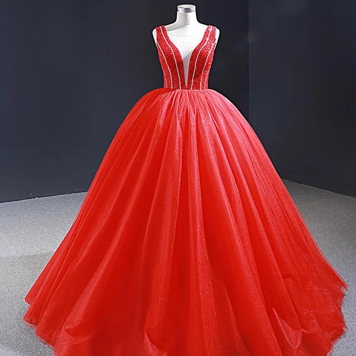 Prom dresses with tiered ruffled sleeves and satin skirts for a feminine and voluminous lookJancember RSM66968 red prom heavy beaded elegant women cheap celebrity evening dresses