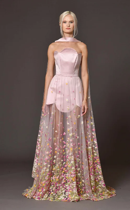Formal dresses with pleated bodices and taffeta fabric for a traditional lookJean Louis Sabaji 600854 Dress