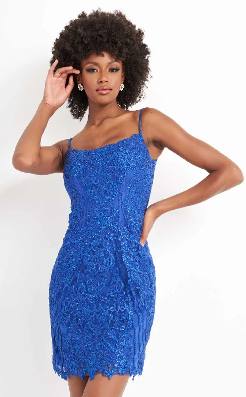 Party dresses with a leatherette material for a tough and stylish appearance​Jovani JVN04521BG Dress
