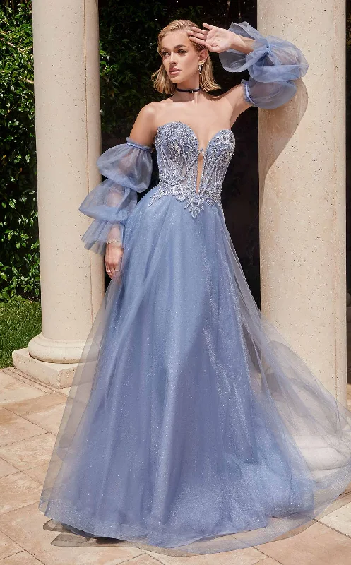 Formal dresses with halter necks and lace - up backs for a stylish promLaDivine CD830 Dress