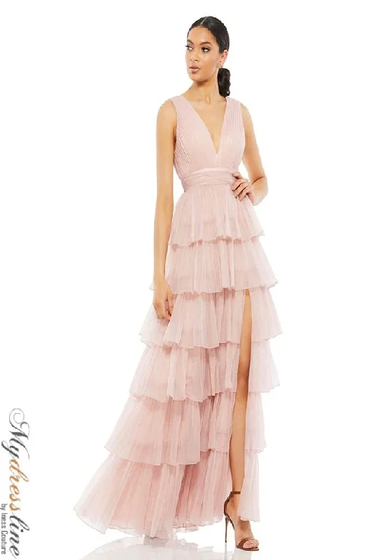 Prom dresses with one - shoulder designs and feather accents for a bold statementMac Duggal 26594 Prom dresses with one - shoulder designs and feather accents for a bold statementMac Duggal 26594