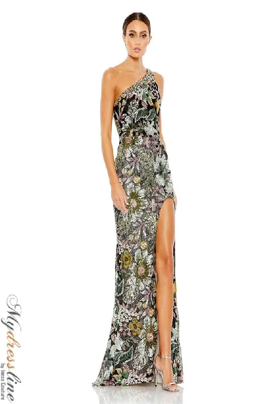 Formal dresses with asymmetric ruffled hems and high - low designs for a fashion - forward and dynamic appearanceMac Duggal 49574 Formal dresses with asymmetric ruffled hems and high - low designs for a fashion - forward and dynamic appearanceMac Duggal 49574