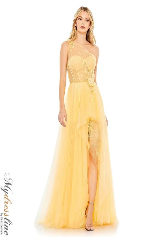 Prom dresses with tiered lace skirts and off - the - shoulder necklines for a feminine and elegant formal affairMac Duggal 50661 Prom dresses with tiered lace skirts and off - the - shoulder necklines for a feminine and elegant formal affairMac Duggal 50661
