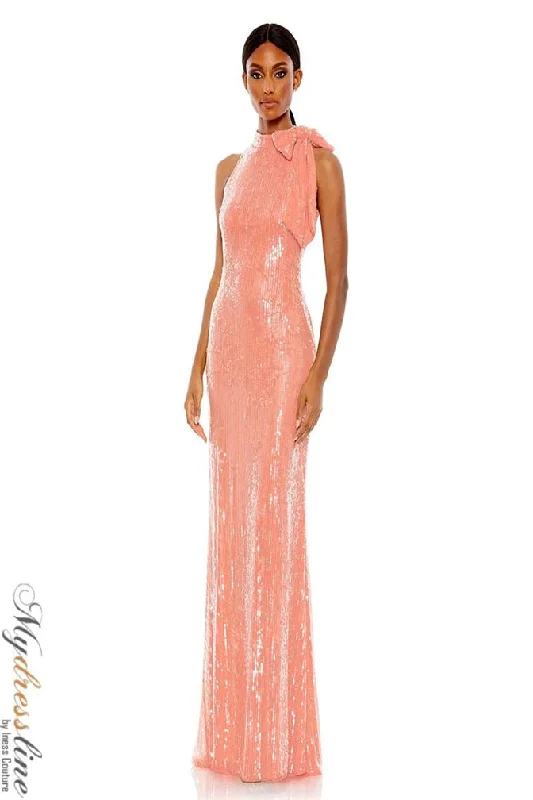 Tea - length formal dresses with lace trim for a semi - formal promMac Duggal 93728