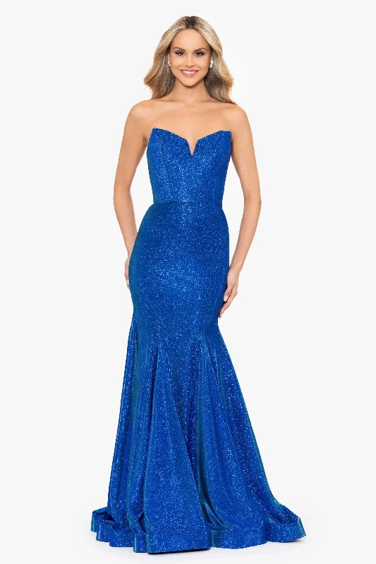 Formal dresses with pleated yokes and button - up fronts for a classic and refined look"Monroe" Long Metallic Glitter Mermaid Dress Formal dresses with pleated yokes and button - up fronts for a classic and refined look"Monroe" Long Metallic Glitter Mermaid Dress